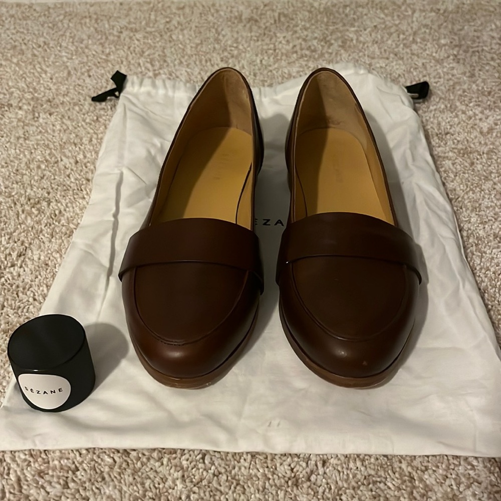 Like New Sezane Heritage Cognac Loafers Size 38